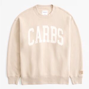 Abercrombie & Fitch Cream 'CARBS' Crewneck Sweatshirt